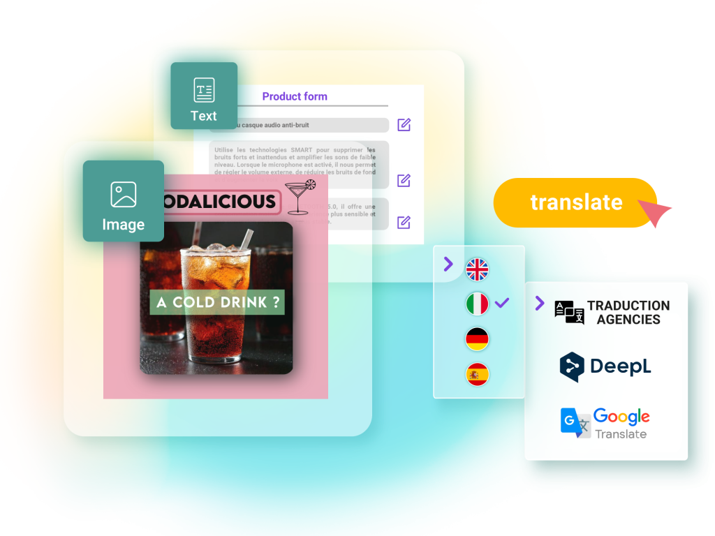 Traduisez automatiquement plusieurs vidéos et bannières dans plus de 80 langues.