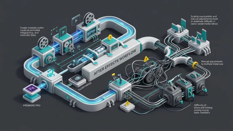Illustration for the article: After Effects: strengths and limits for marketing animation