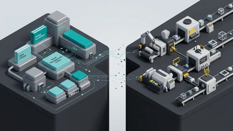 Illustration for the article: Frontify features: strengths and limits for content production