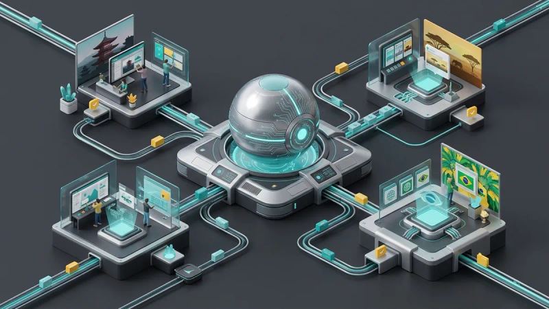 Illustration for the article: Glocal marketing platform: global strategy, local execution