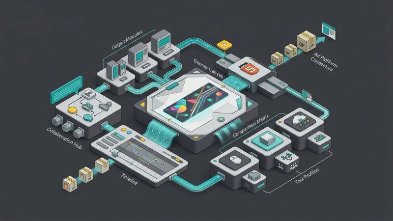 Illustration for the article: HTML5 banner generator: the best tools compared (2026)