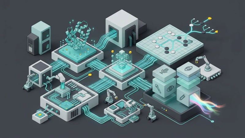 Illustration for the article: DeepMind: at the forefront of fundamental AI research at Google