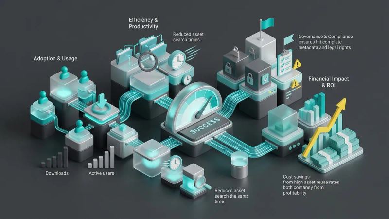 Illustration for the article: DAM KPIs: metrics to measure DAM success