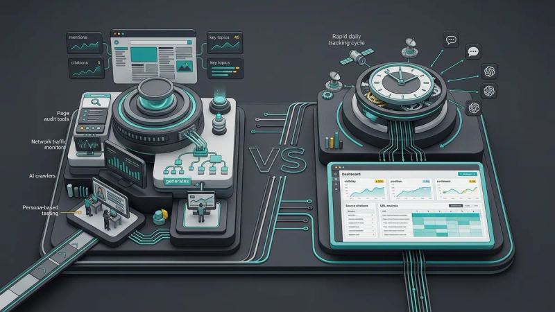 Illustration for the article: Scrunch vs Peec AI (2026): features, pricing and which AI visibility tool to choose