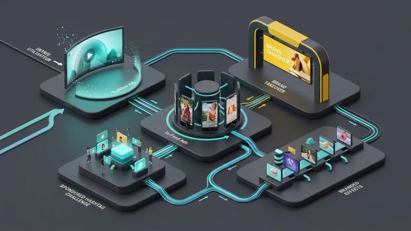 Illustration for the article: TikTok ad formats: In-Feed, TopView, Brand Takeover and more