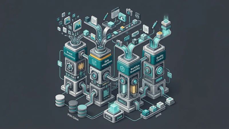 Illustration for the article: Enterprise AI content generation: pillars and uses