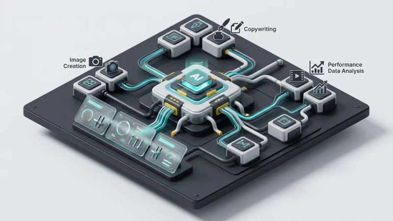 Illustration for the article: AI creative piloting: centralizing your AI toolchain