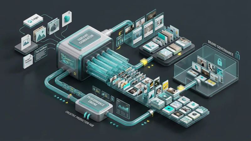 Illustration for the article: AI ad generator: how it works and how to use it