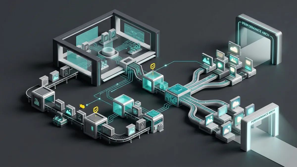 Illustration for the article: AI marketing content: governance and performance