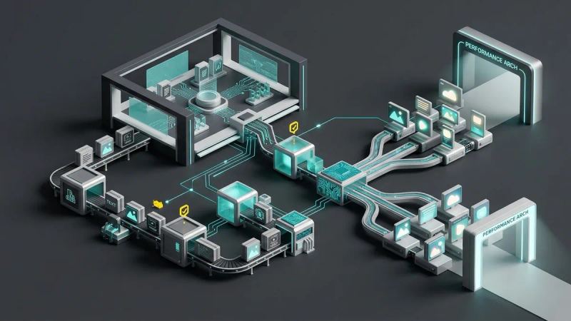 Illustration for the article: AI marketing content: governance and performance