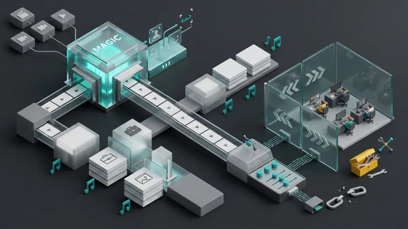 Illustration for the article: Magisto AI: how it works and its limits for business