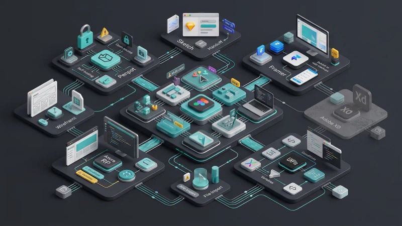 Illustration for the article: UI design software in 2026: comparison of the main tools and how to choose