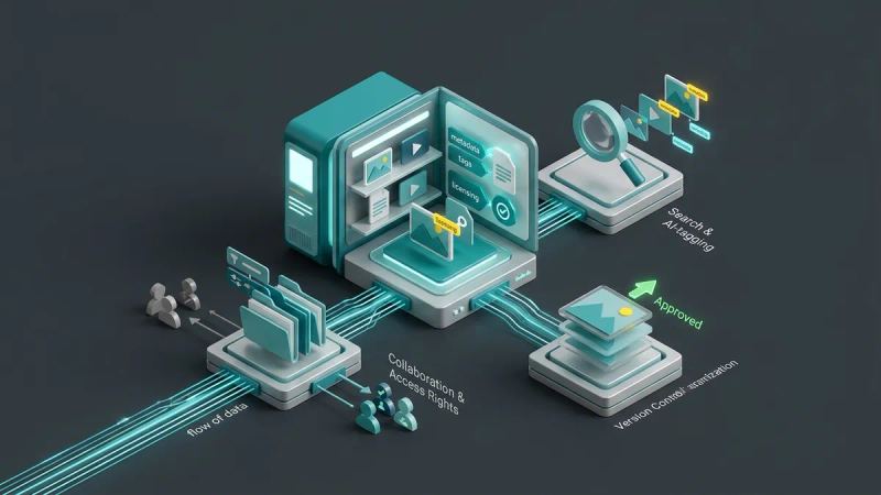 Illustration for the article: Digital asset management (DAM): definition and key features