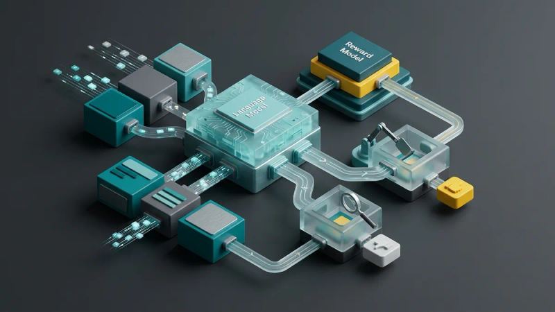 Illustration for the article: RLHF explained: how human feedback shapes AI