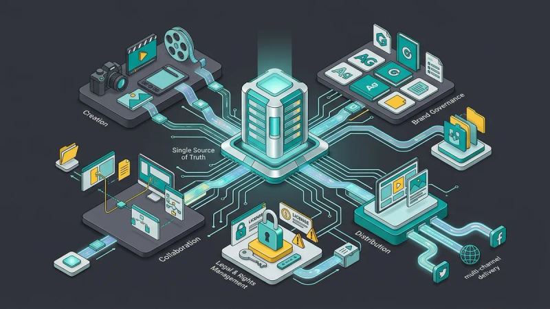 Illustration for the article: DAM benefits: why digital asset management matters