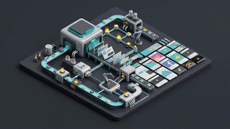 Illustration for the article: Industrializing ad creative production: method