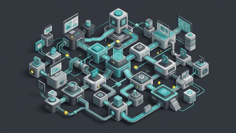 Illustration for the article: Content marketing tech stack: building an integrated ecosystem