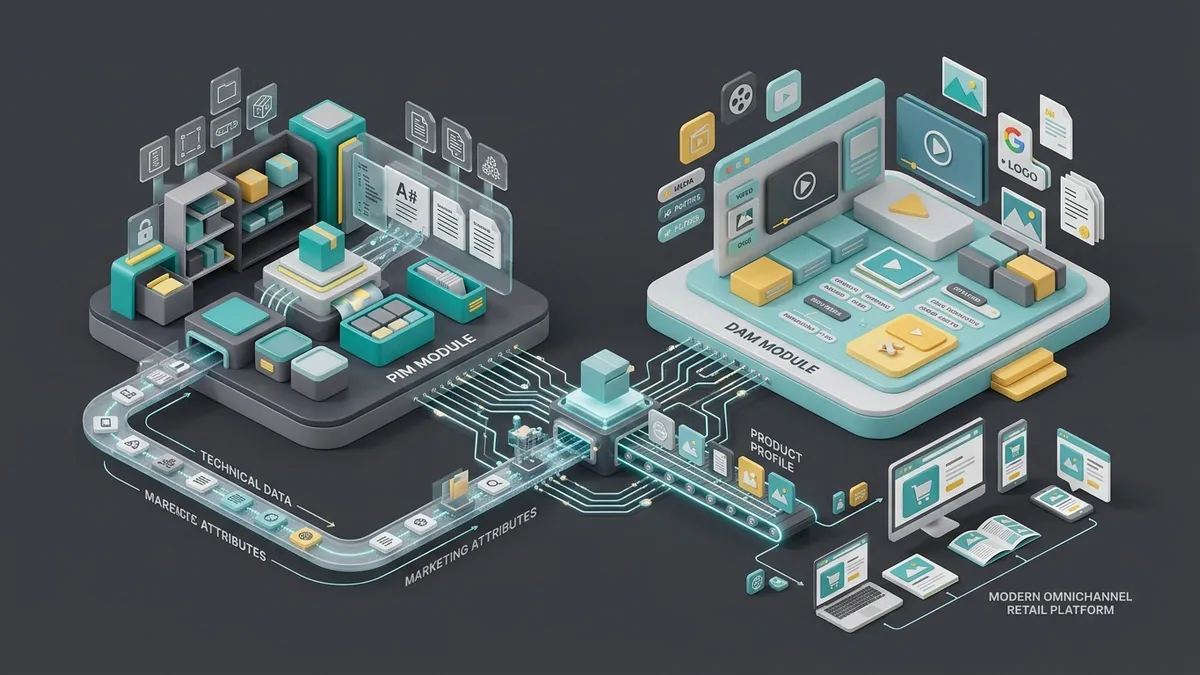 Illustration de l'article : PIM et DAM : connecter données produit et actifs numériques
