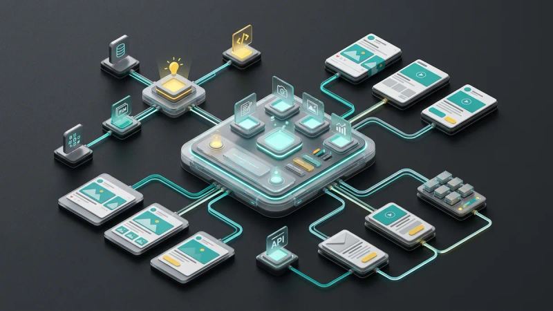 Illustration for the article: AI marketing platform: centralizing content creation