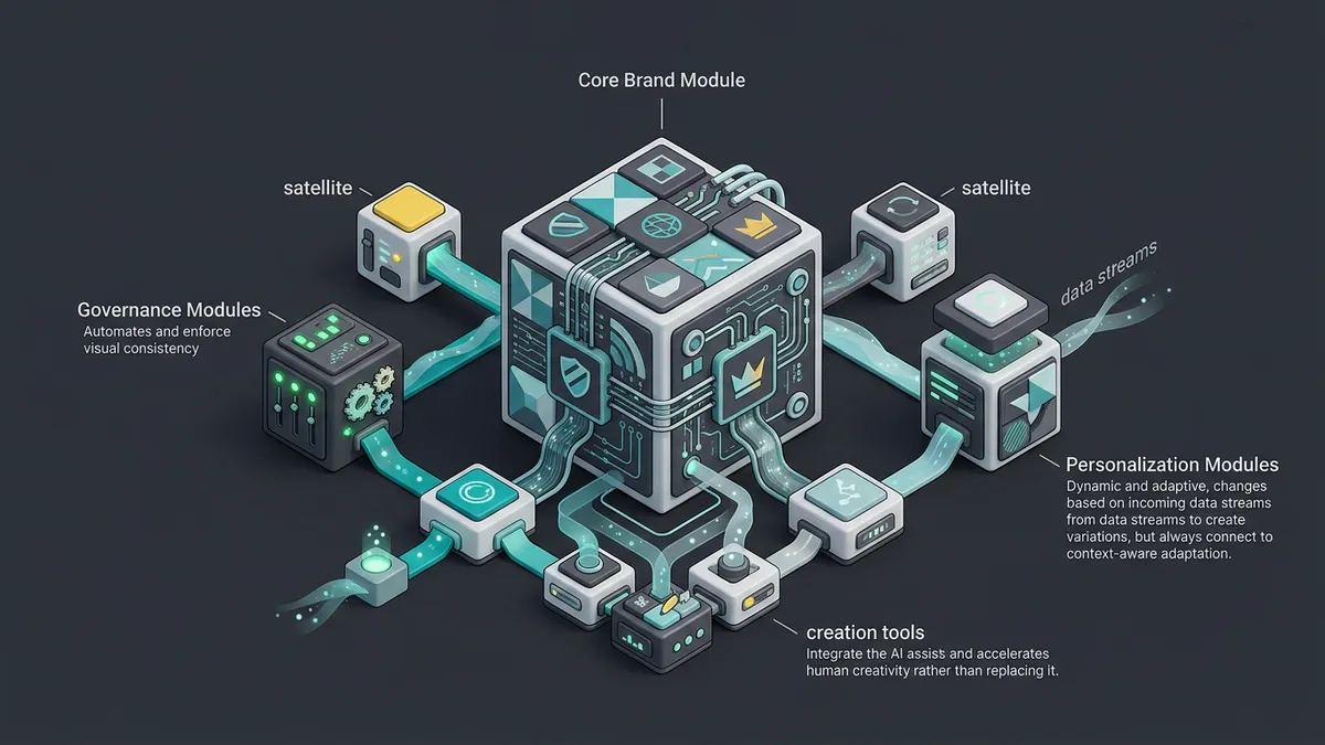 Illustration for the article: Branding and AI: how it strengthens brand identity