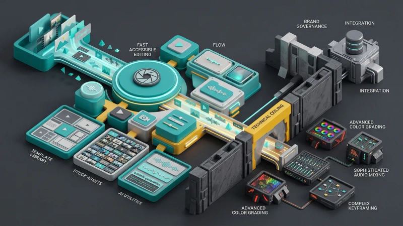 Illustration for the article: FlexClip: features and limits for business video