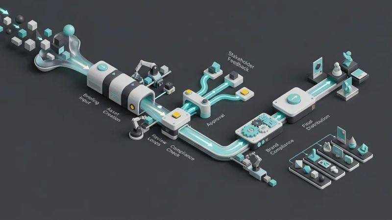 Illustration for the article: Streamlining marketing creative processes