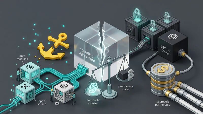Illustration for the article: OpenAI vs Elon Musk: what the lawsuit is about