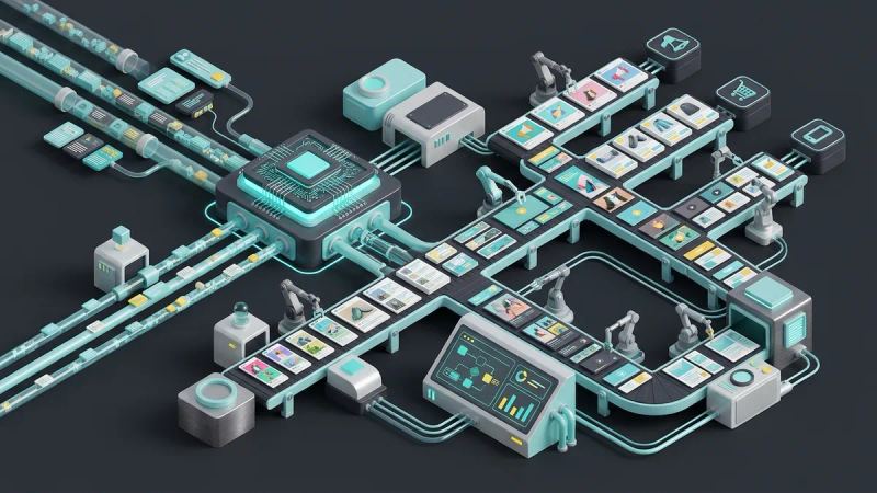 Illustration for the article: AI content generation for marketing campaigns
