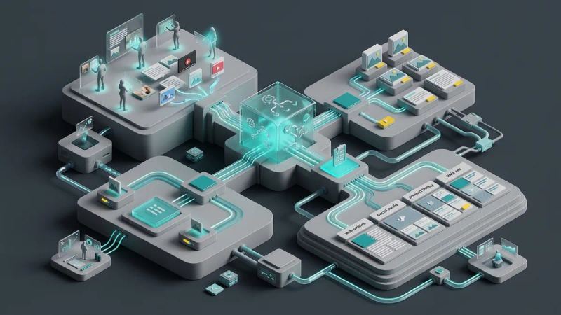 Illustration for the article: AI-powered content management for marketing teams