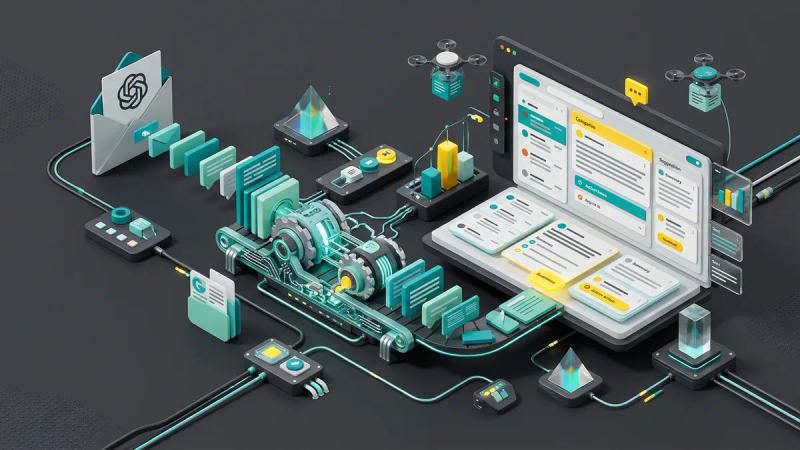 Illustration for the article: ChatGPT integrates Outlook