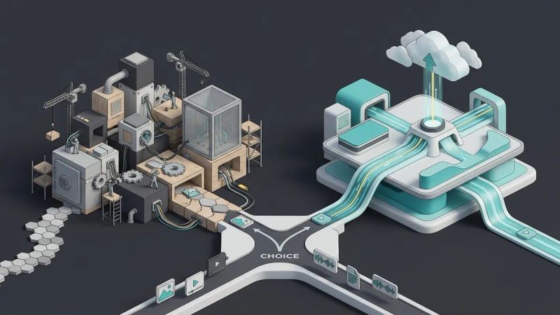 Illustration for the article: Open source DAM vs SaaS DAM: which model to choose?