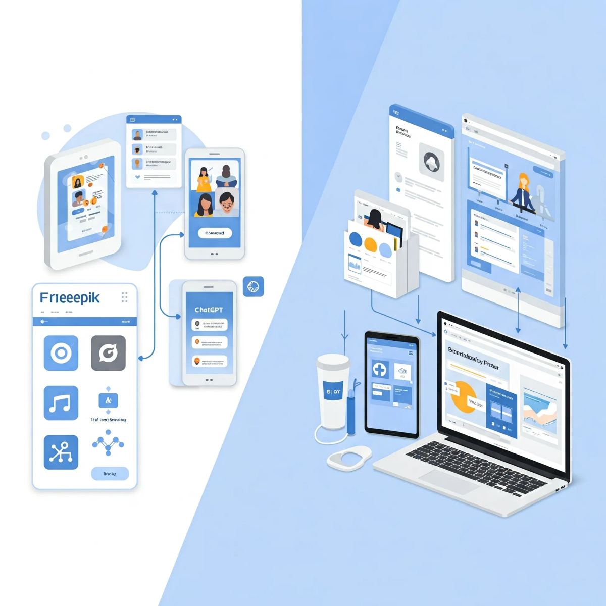 Illustration de l'article : De Freepik AI à ChatGPT Moodboard : comment les outils IA simplifient les flux de création visuelle ?